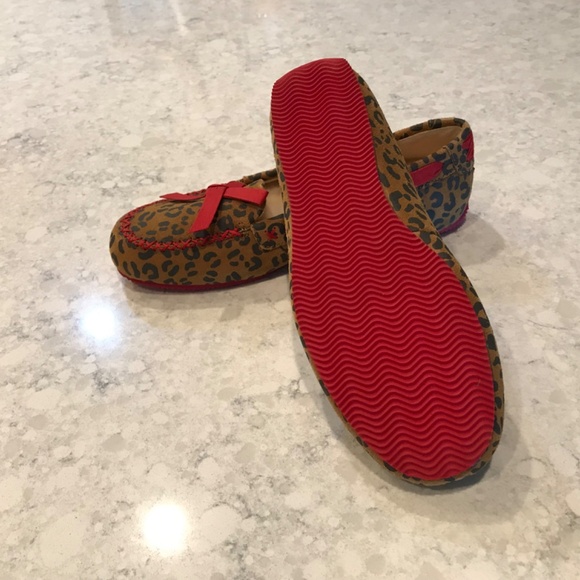 UGG Australia 1006201 I Heart Belle Slipper Flat Shoes Leopard with Red size 5 - Picture 3 of 4